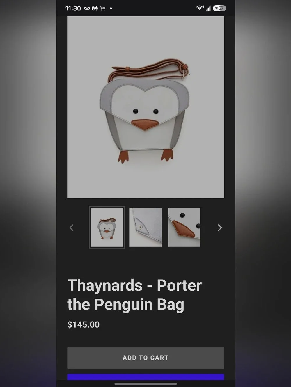 Thaynards Porter The Penguin Crossbody Bag NWT, RETAIL $145